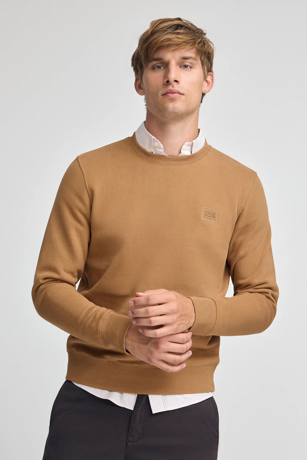 Camel relaxed-fit sweatshirt with Polo Club logo