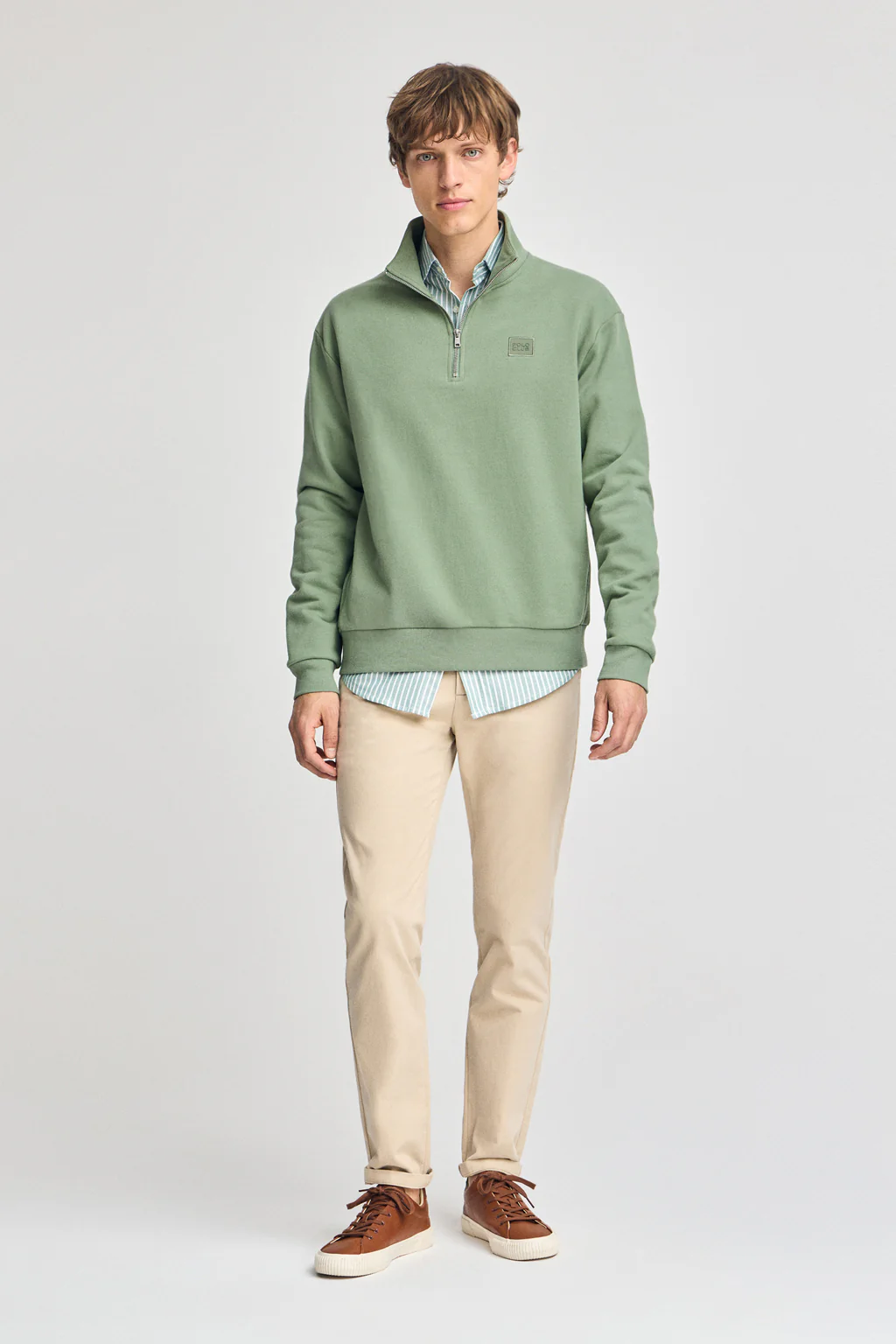 Jade-green half-zip relaxed sweatshirt with Polo Club detail - Image 4