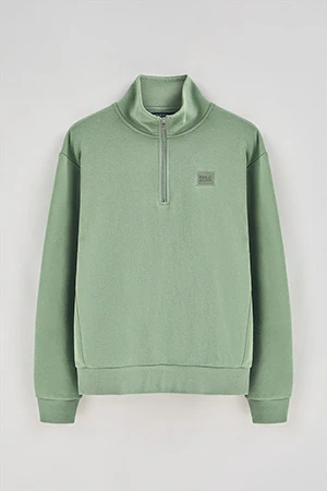 Jade-green half-zip relaxed sweatshirt with Polo Club detail - Image 8