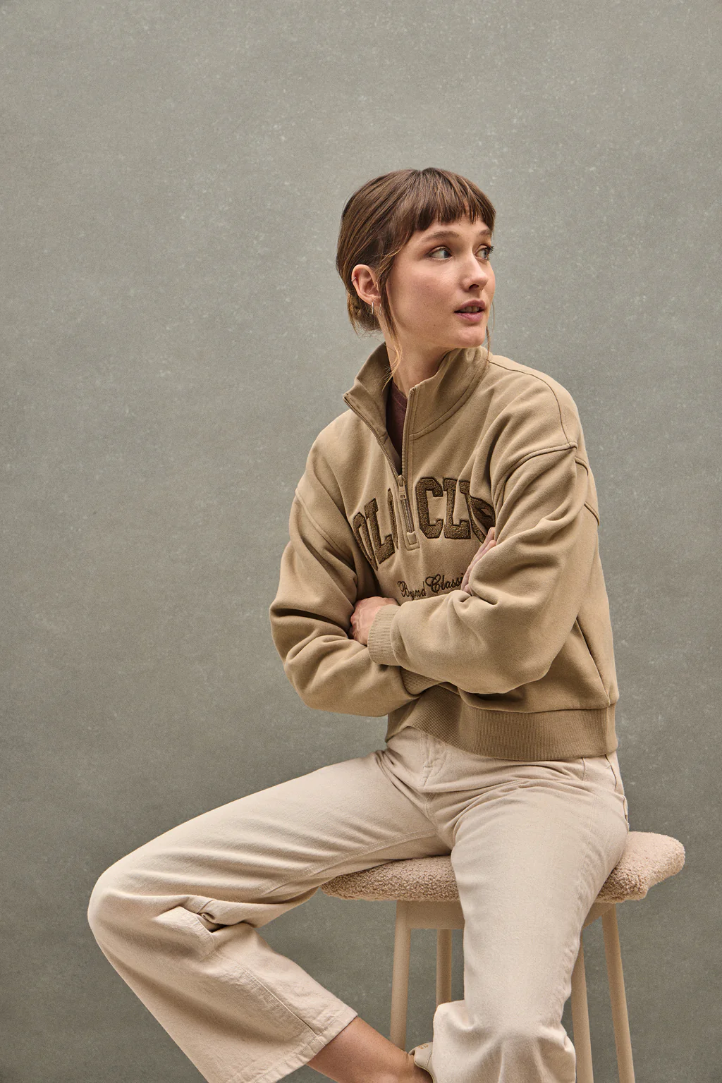 Light-brown sweatshirt with high neck and Established 2012 Polo Club logo - Image 4