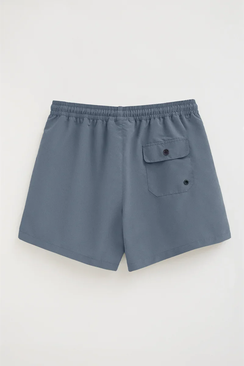 Denim-blue short swim shorts with Rigby Go logo - Image 10