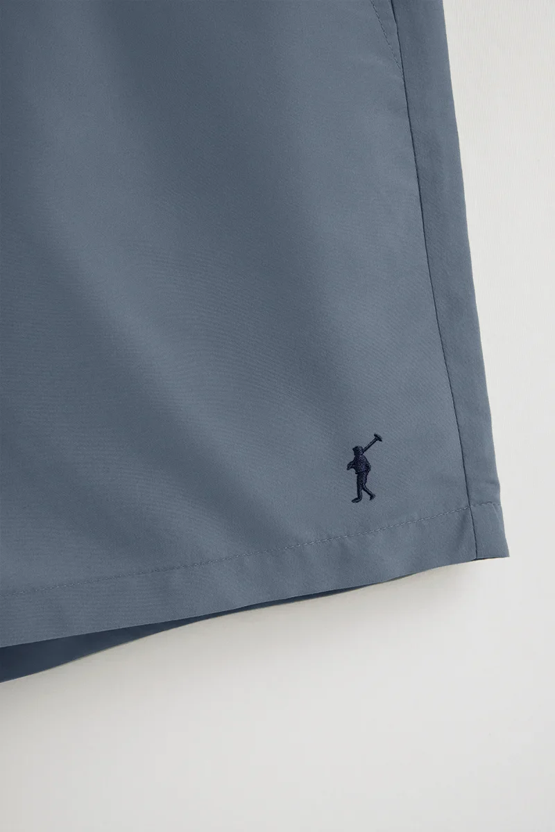 Denim-blue short swim shorts with Rigby Go logo - Image 7