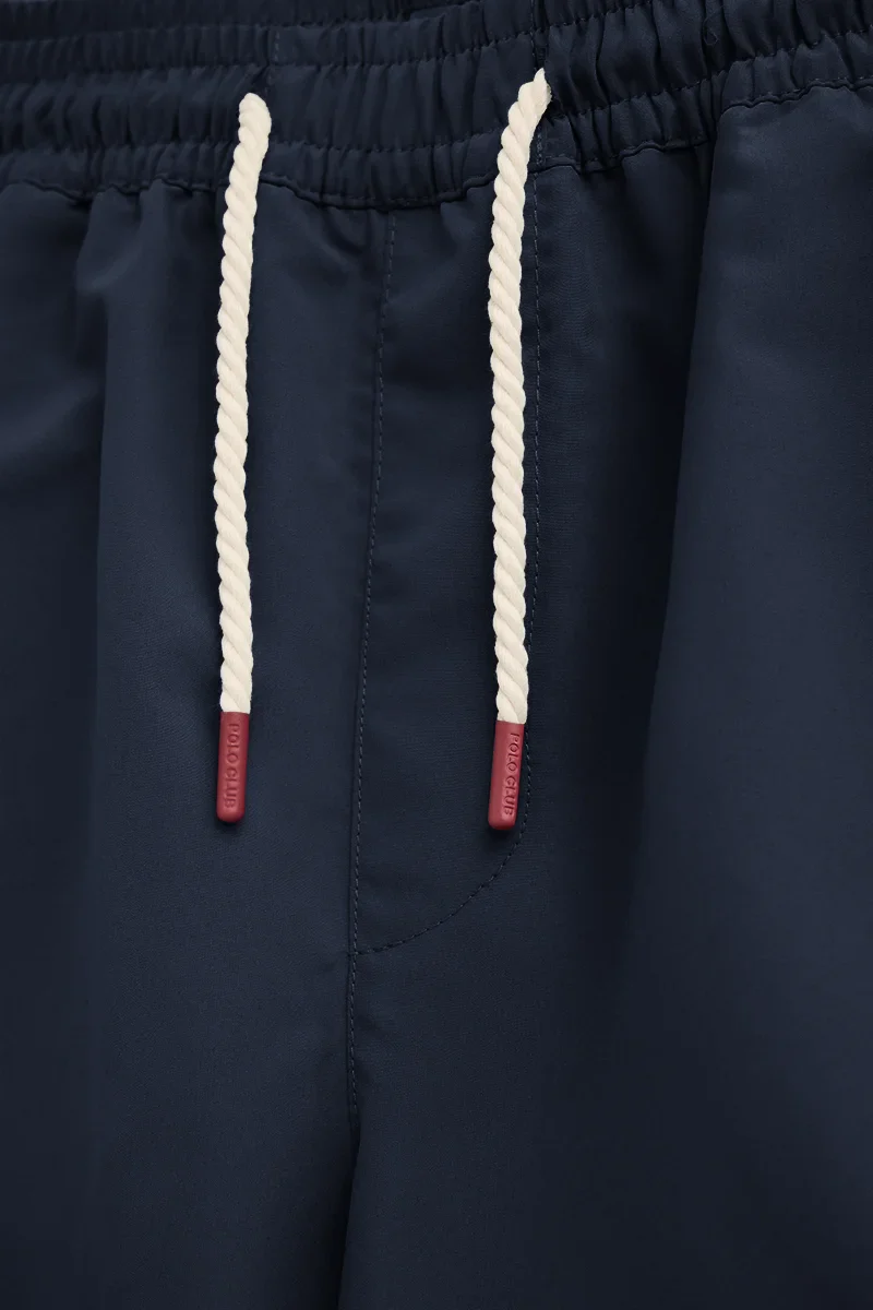 Navy-blue short swim shorts with Rigby Go logo - Image 8