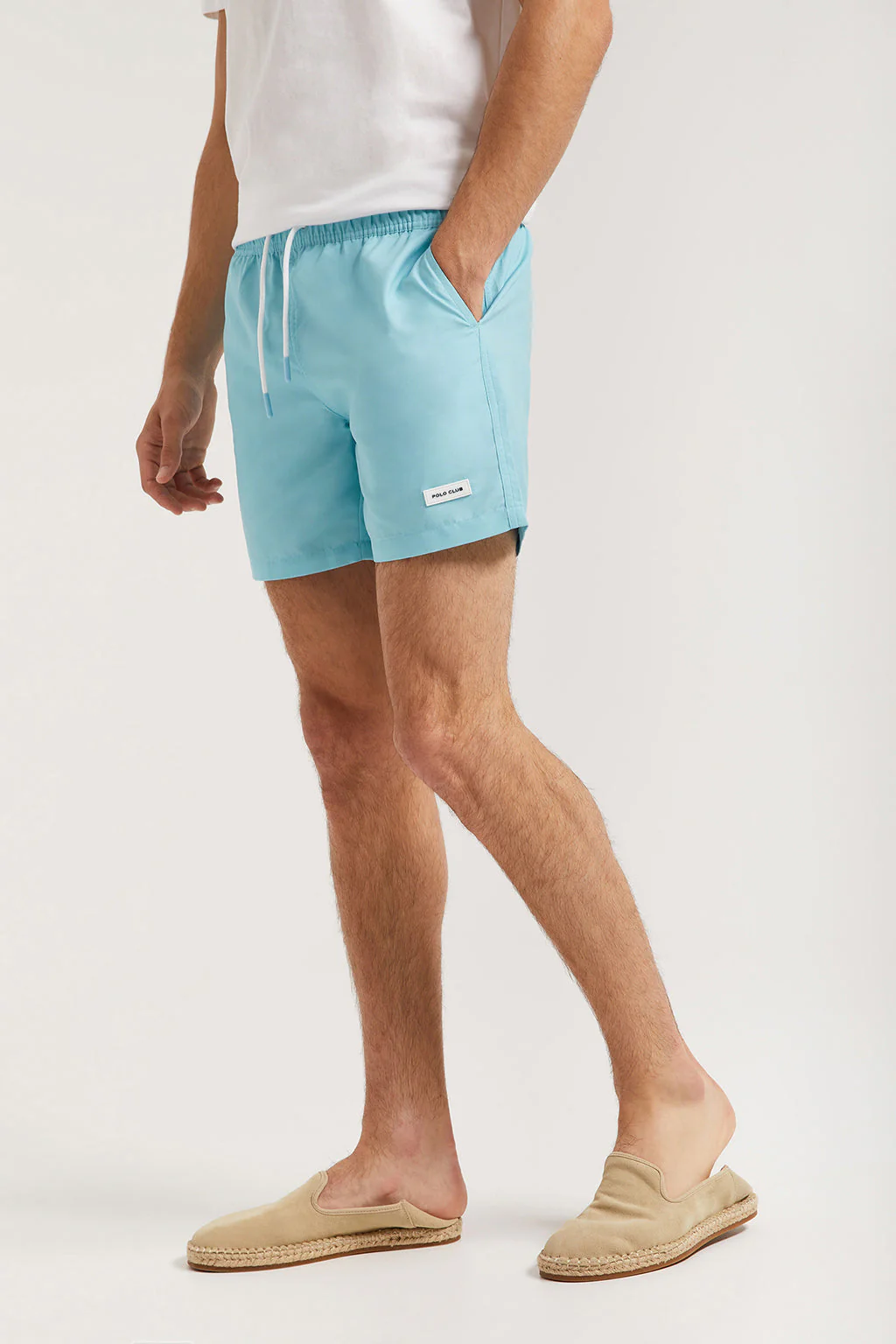 Sky-blue swim shorts with Polo Club detail - Image 4