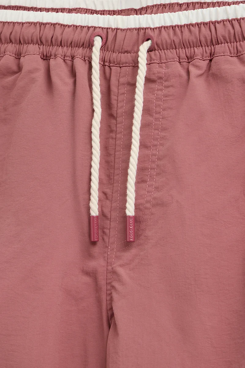 Retro-pink short swim shorts with washed effect and Polo Club embroidered logo - Image 2