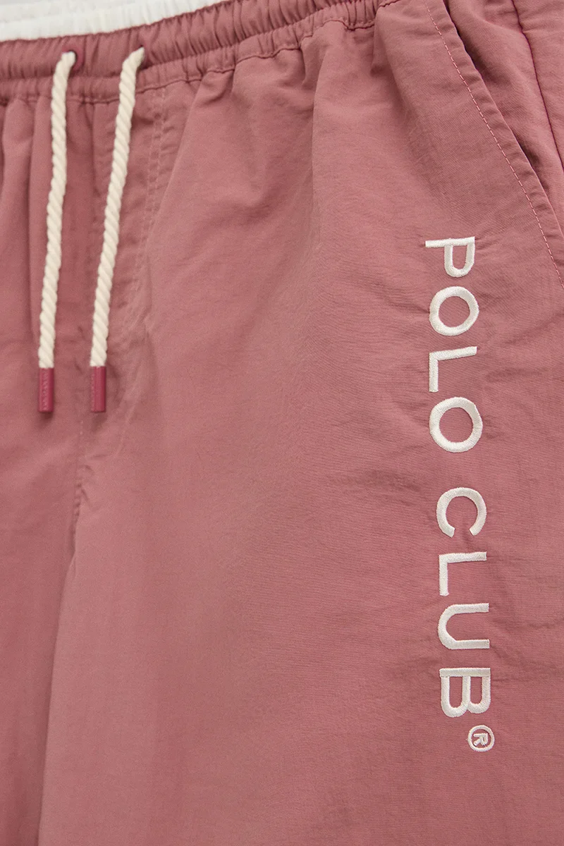 Retro-pink short swim shorts with washed effect and Polo Club embroidered logo - Image 3