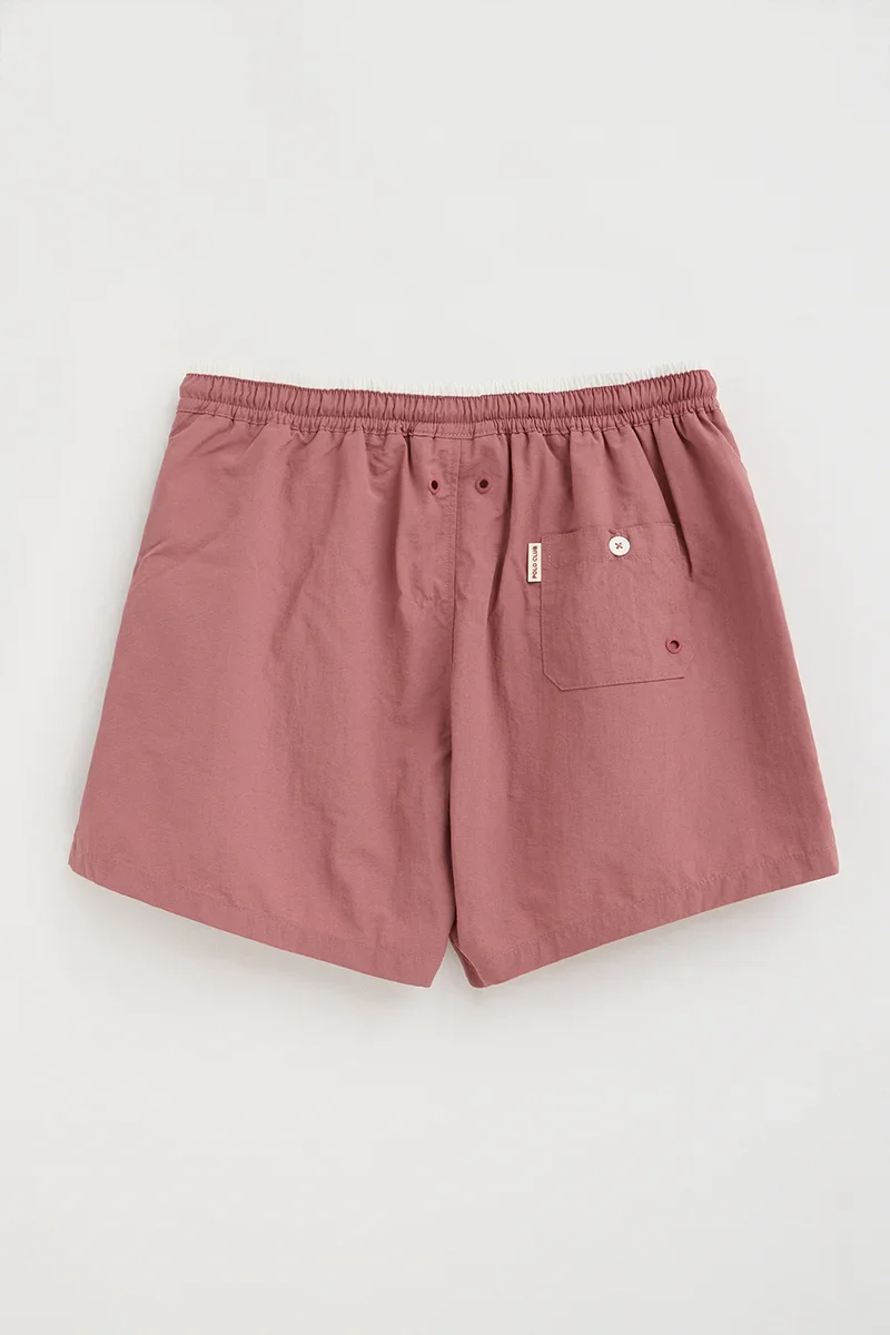 Retro-pink short swim shorts with washed effect and Polo Club embroidered logo - Image 4