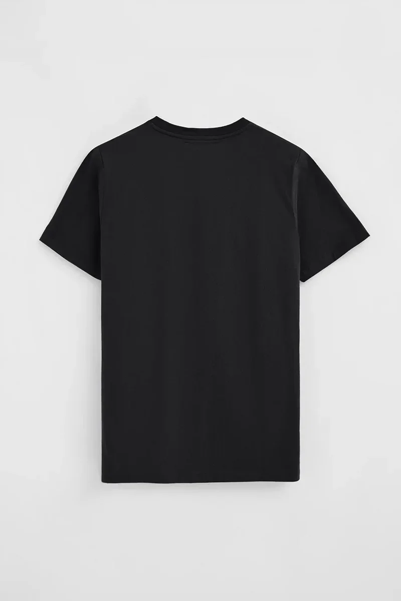 Black straight-fit T-shirt with Polo Club patch - Image 3