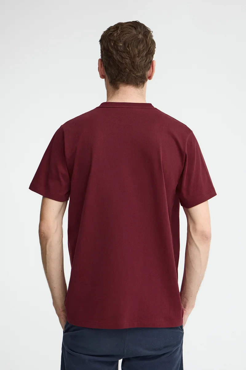 Maroon straight-fit T-shirt with Polo Club patch - Image 5