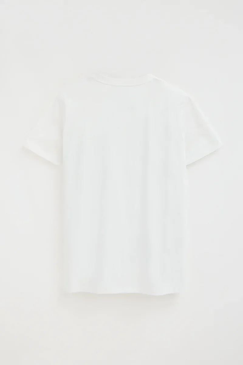 White straight-fit T-shirt with Polo Club patch - Image 3