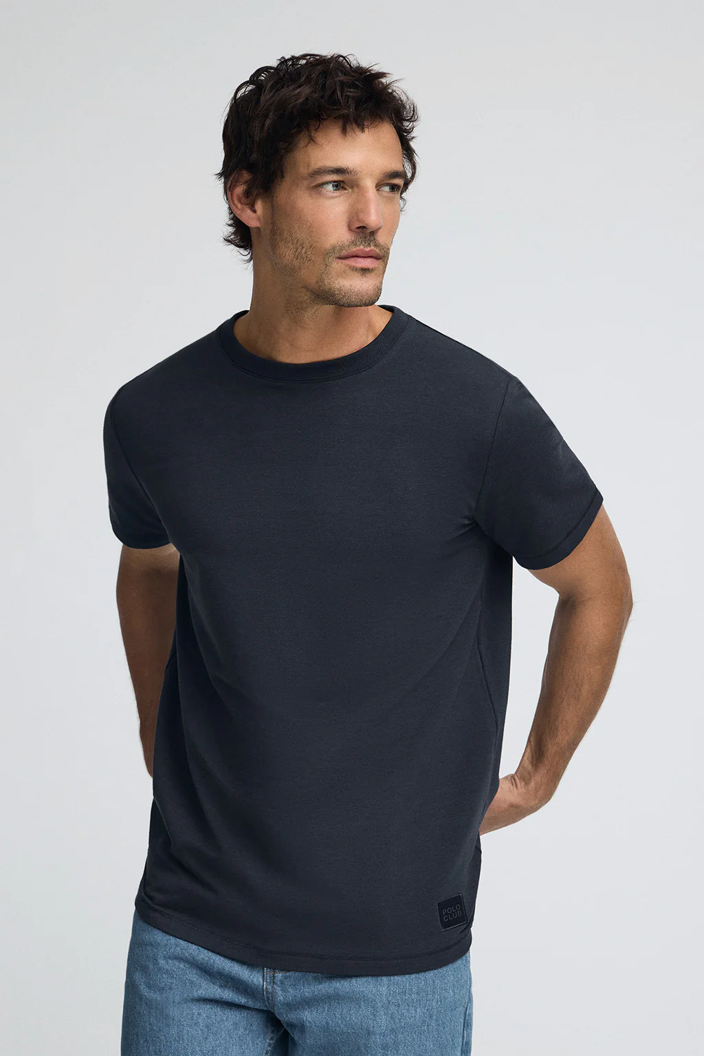 Navy-blue T-shirt Amore with Polo Club branded patch