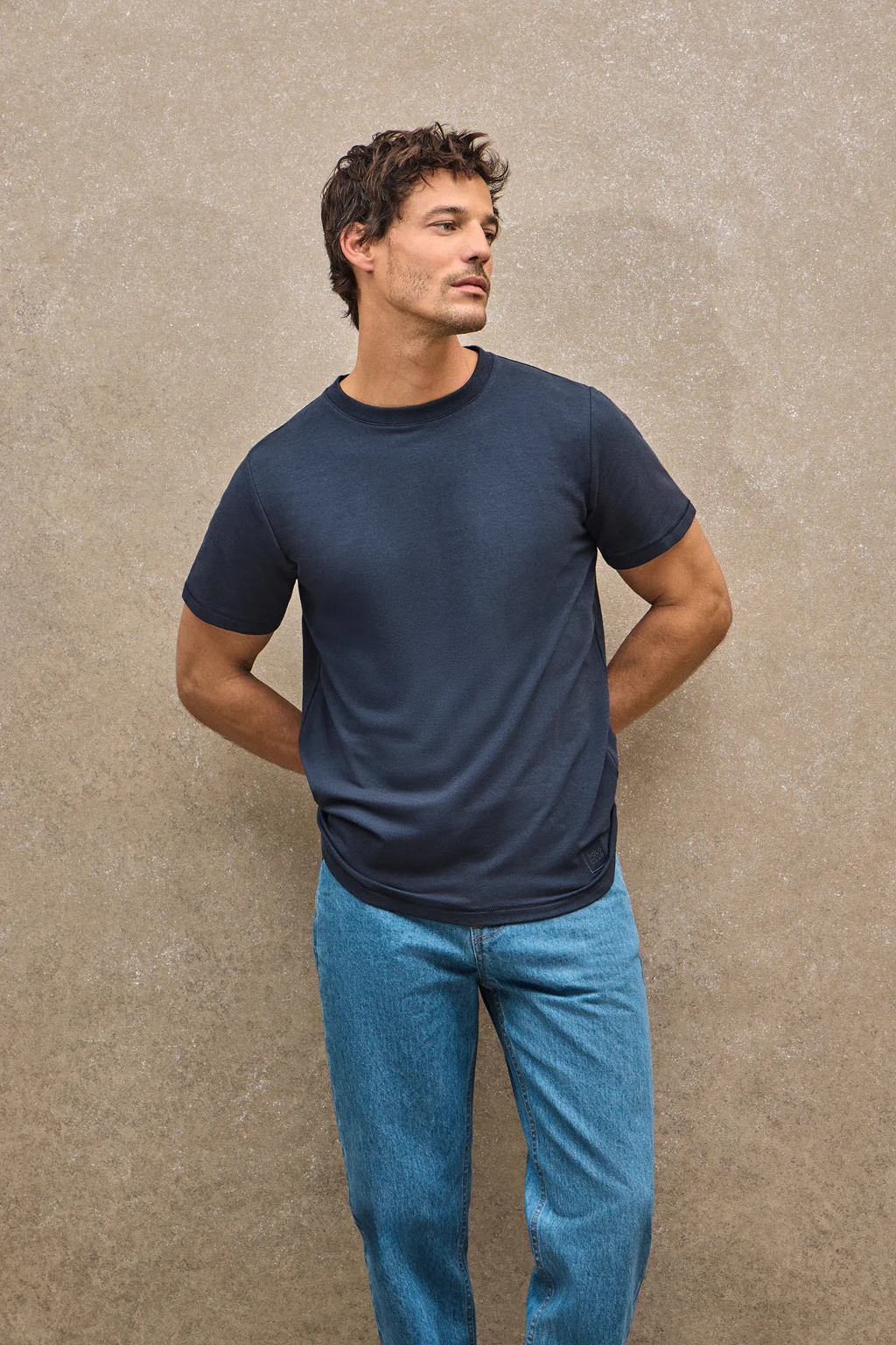 Navy-blue T-shirt Amore with Polo Club branded patch - Image 2