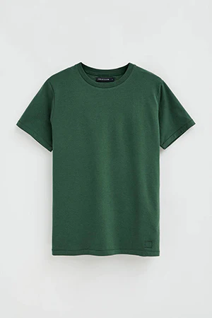 Bottle-green round-neck T-shirt with Polo Club patch - Image 6