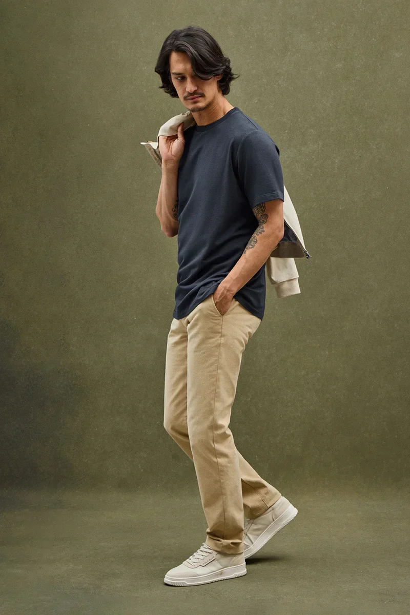 Navy-blue round-neck T-shirt with Polo Club patch - Image 2