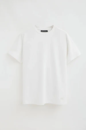 White round-neck T-shirt with Polo Club patch - Image 11
