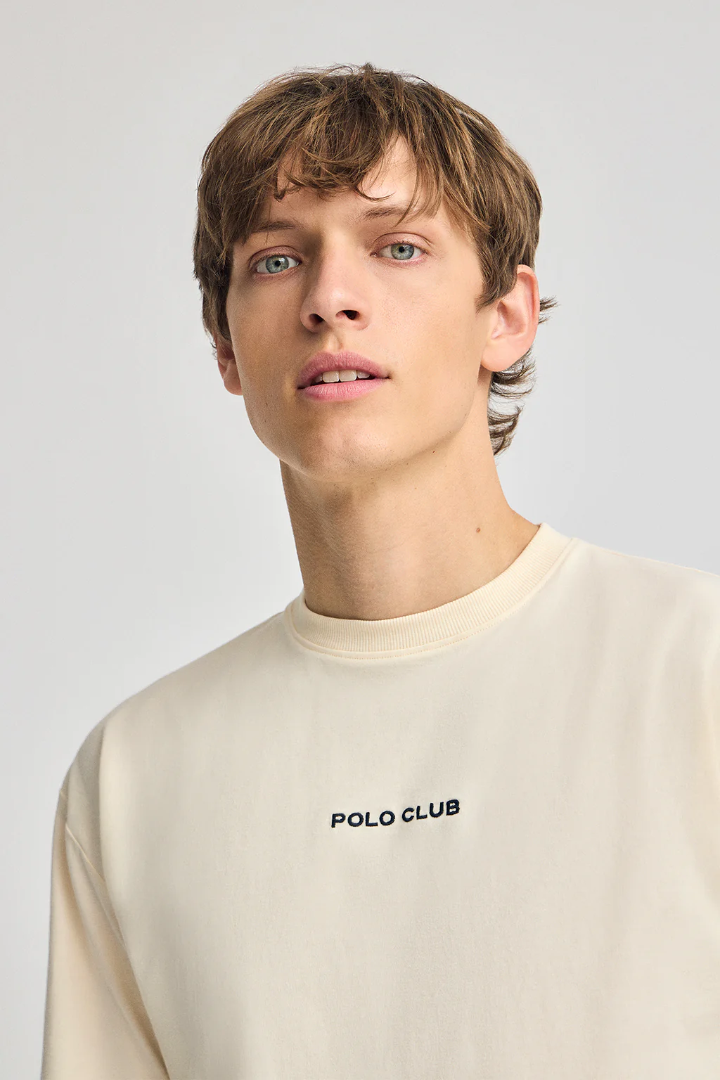 Nude round-neck T-shirt with nautical print - Image 3