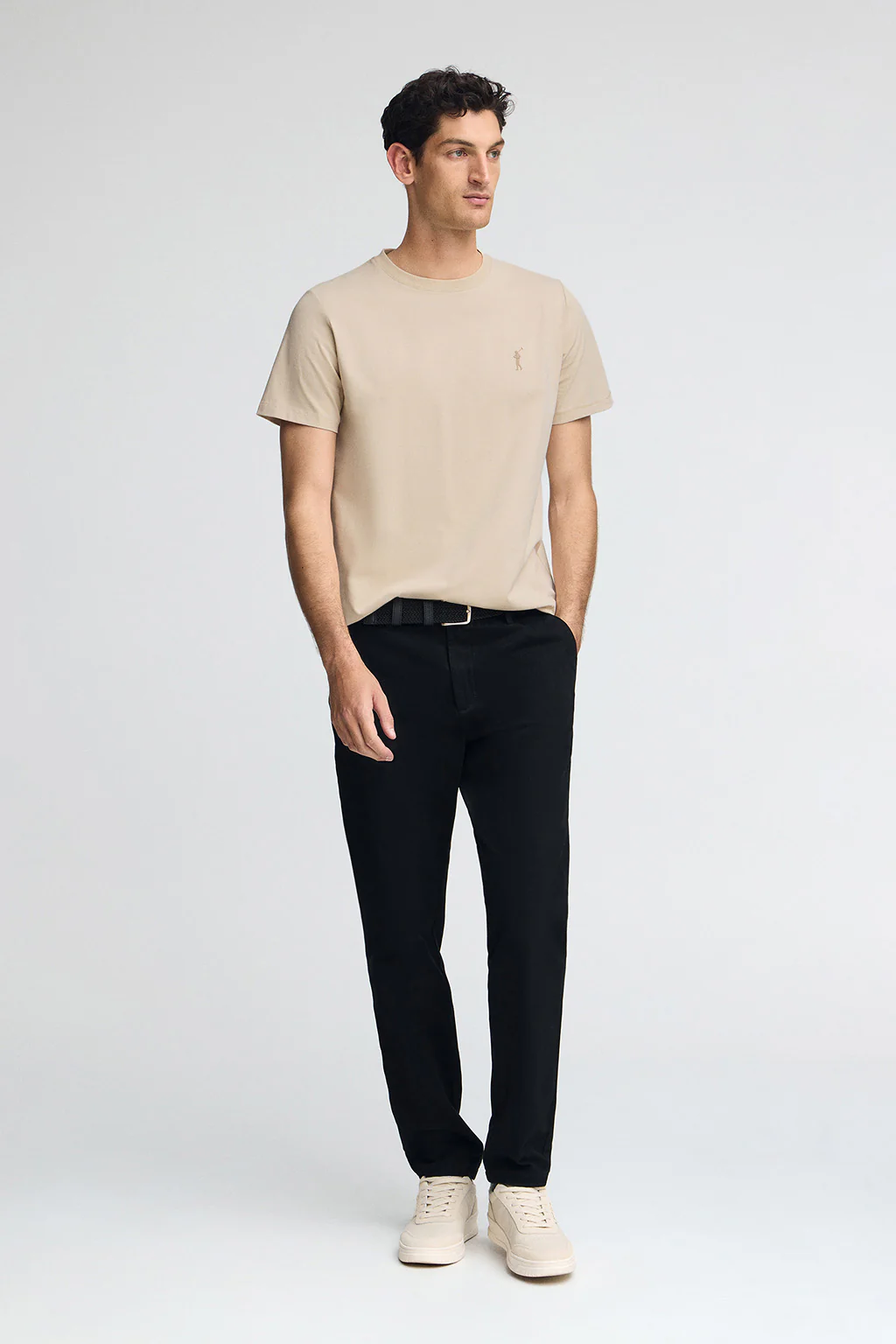 Beige T-shirt with Rigby Go rubber logo - Image 3
