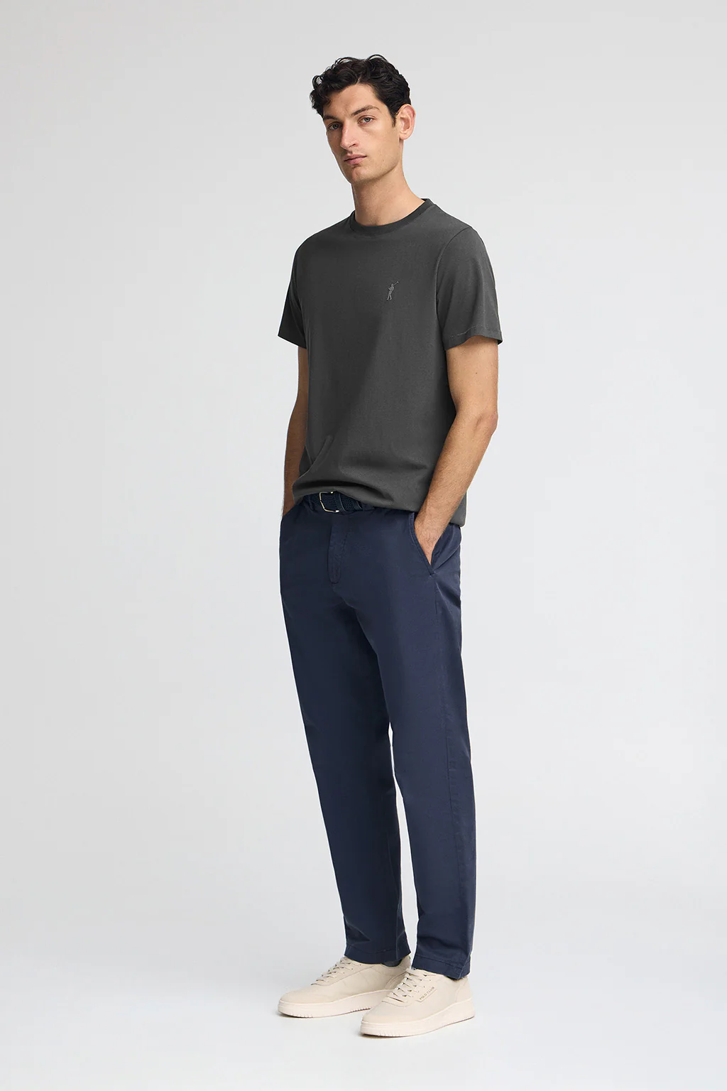 Dark-grey T-shirt with Rigby Go rubber logo