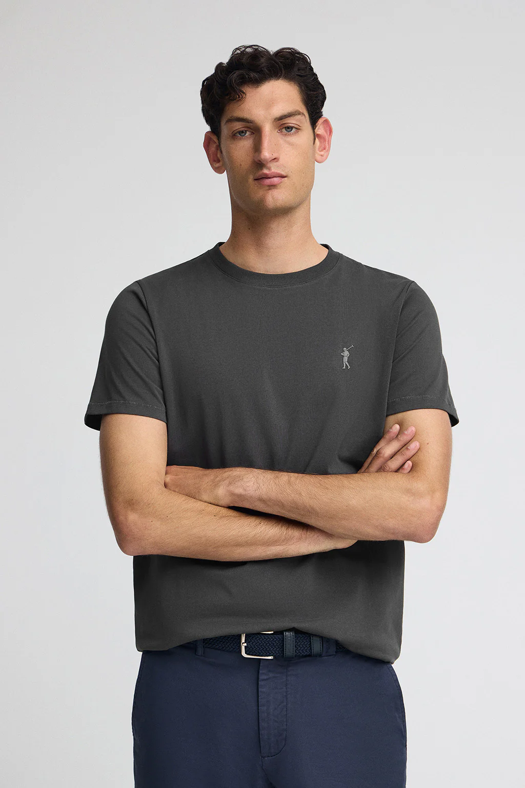 Dark-grey T-shirt with Rigby Go rubber logo - Image 3