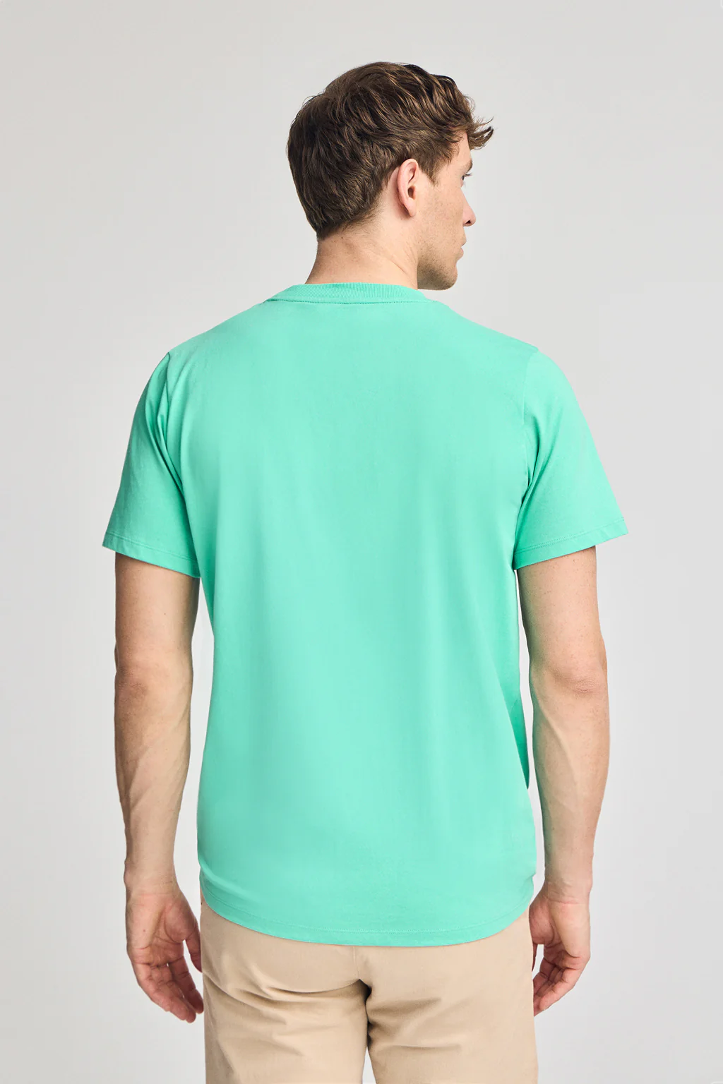 Aqua round-neck T-shirt with Rigby Go rubber embroidery - Image 2