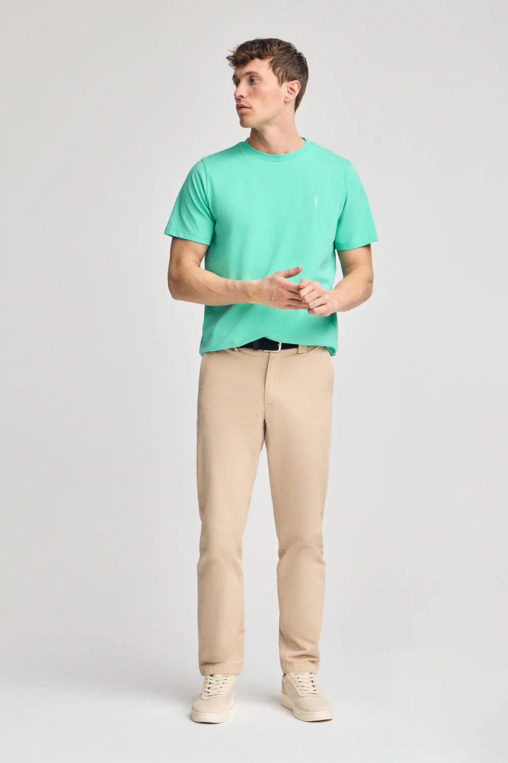Aqua round-neck T-shirt with Rigby Go rubber embroidery - Image 4