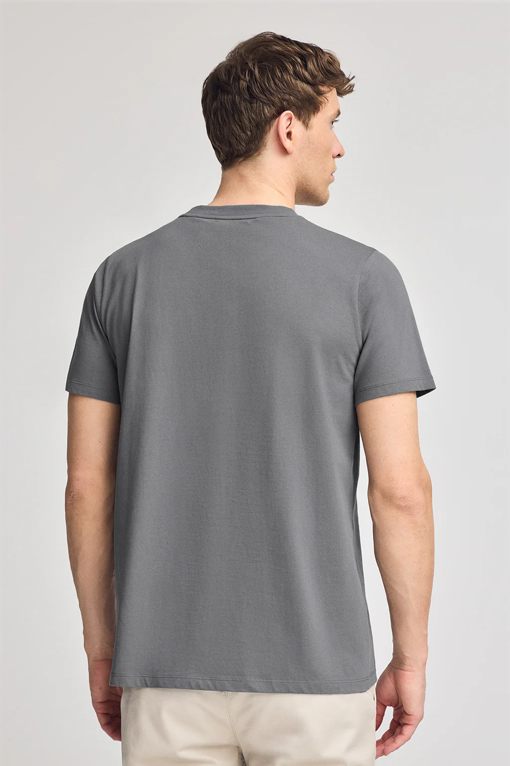 Asphalt-grey round-neck T-shirt with Rigby Go rubber embroidery - Image 4