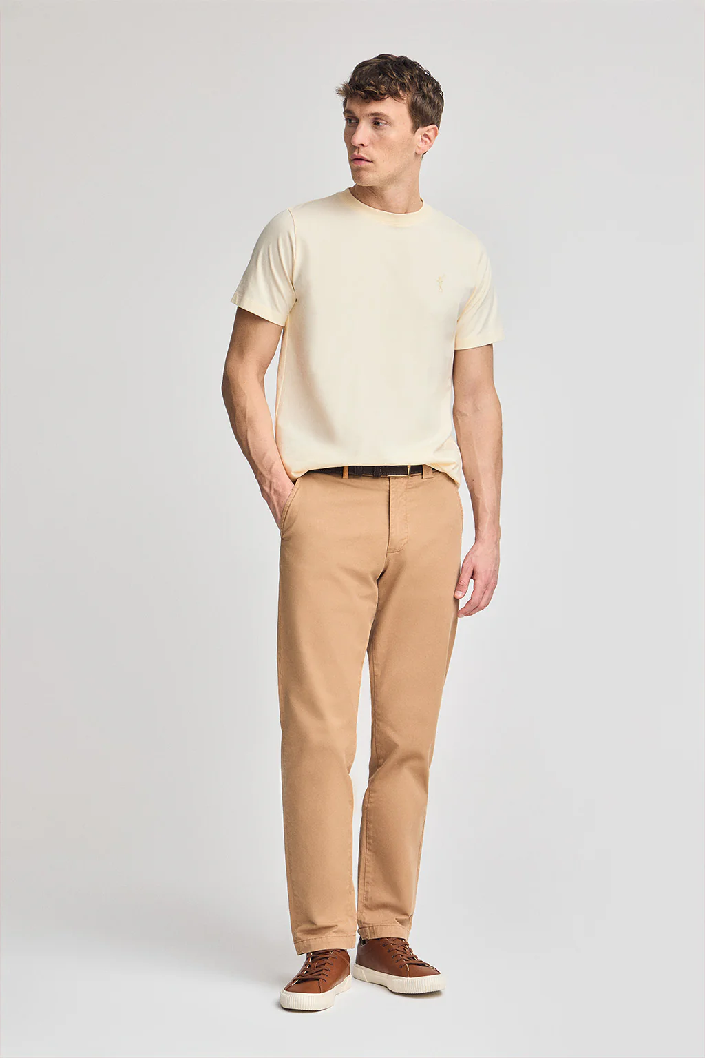 Nude round-neck T-shirt with Rigby Go rubber embroidery - Image 4