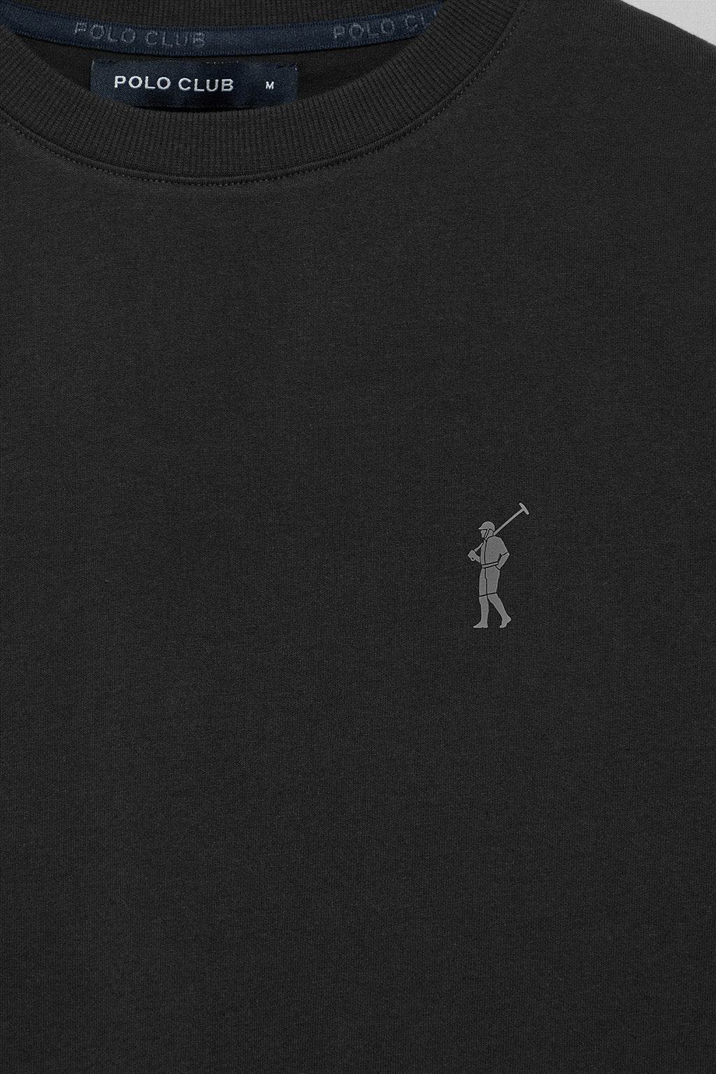 Black round-neck T-shirt with Rigby Go rubber embroidery - Image 6