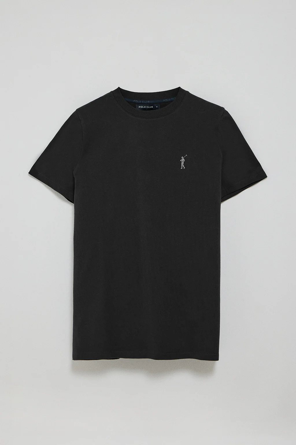 Black round-neck T-shirt with Rigby Go rubber embroidery - Image 7