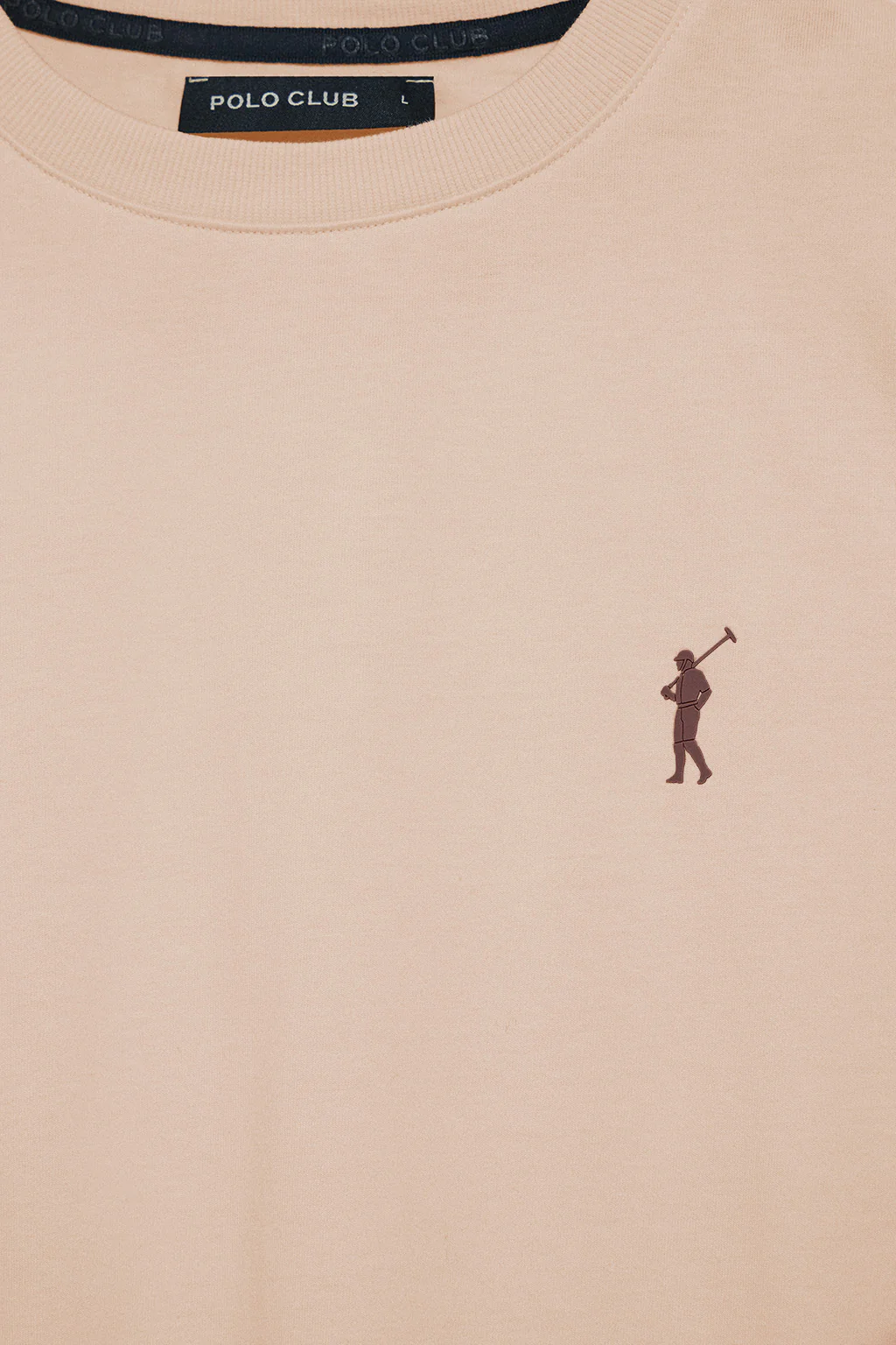 Blush-pink round-neck T-shirt with Rigby Go rubber embroidery - Image 6