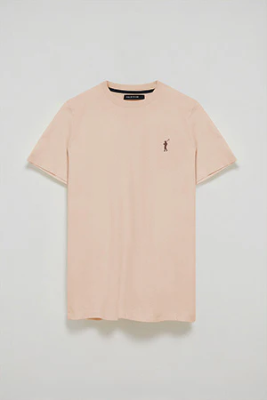 Blush-pink round-neck T-shirt with Rigby Go rubber embroidery - Image 8