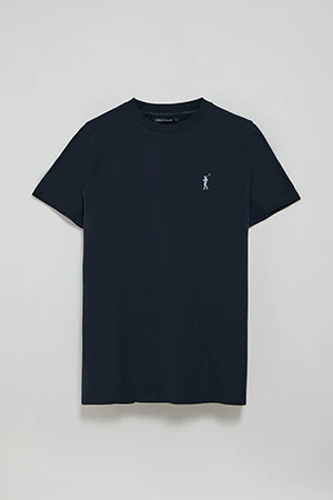Navy-blue round-neck T-shirt with Rigby Go rubber embroidery - Image 8