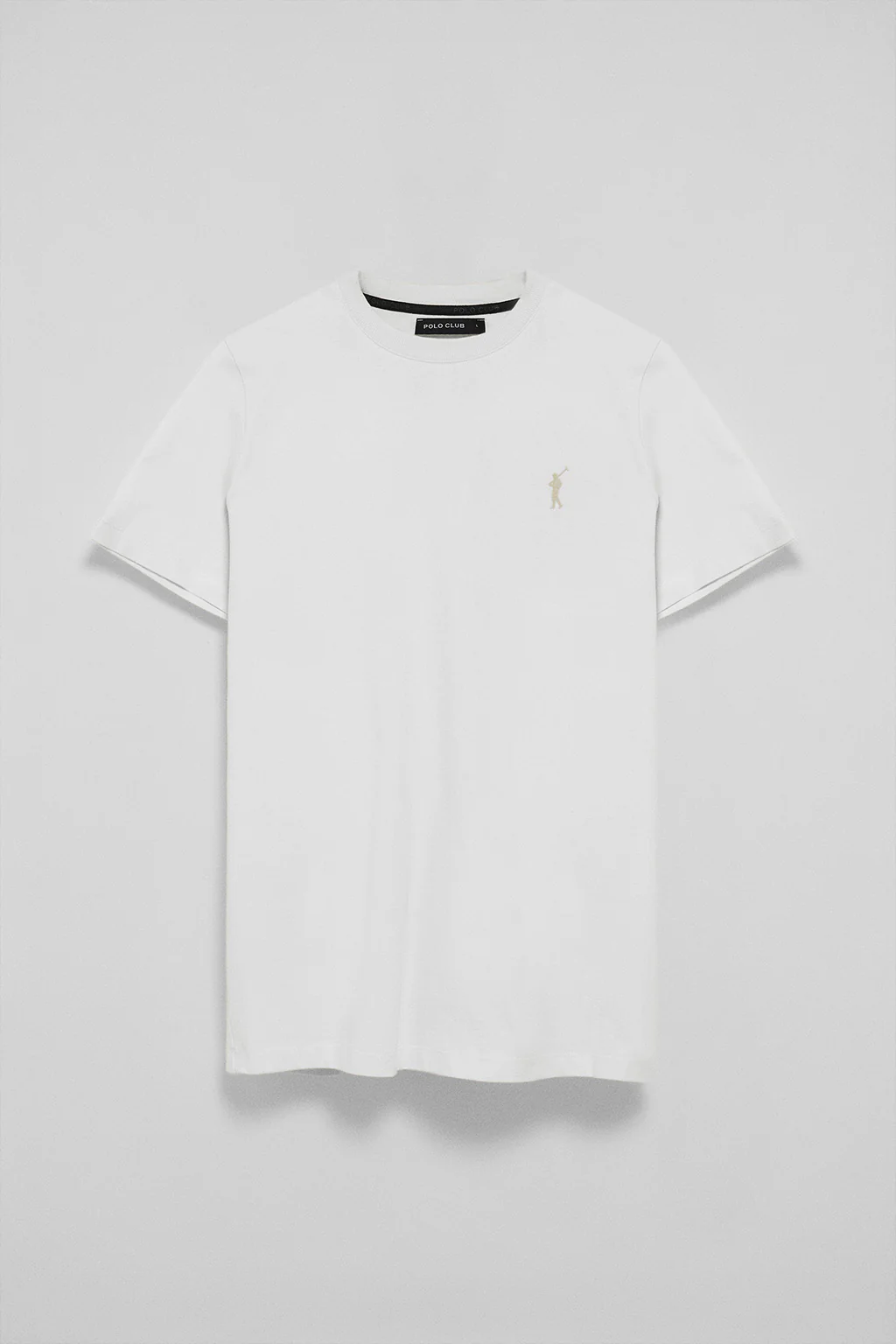 White round-neck T-shirt with Rigby Go rubber embroidery - Image 5