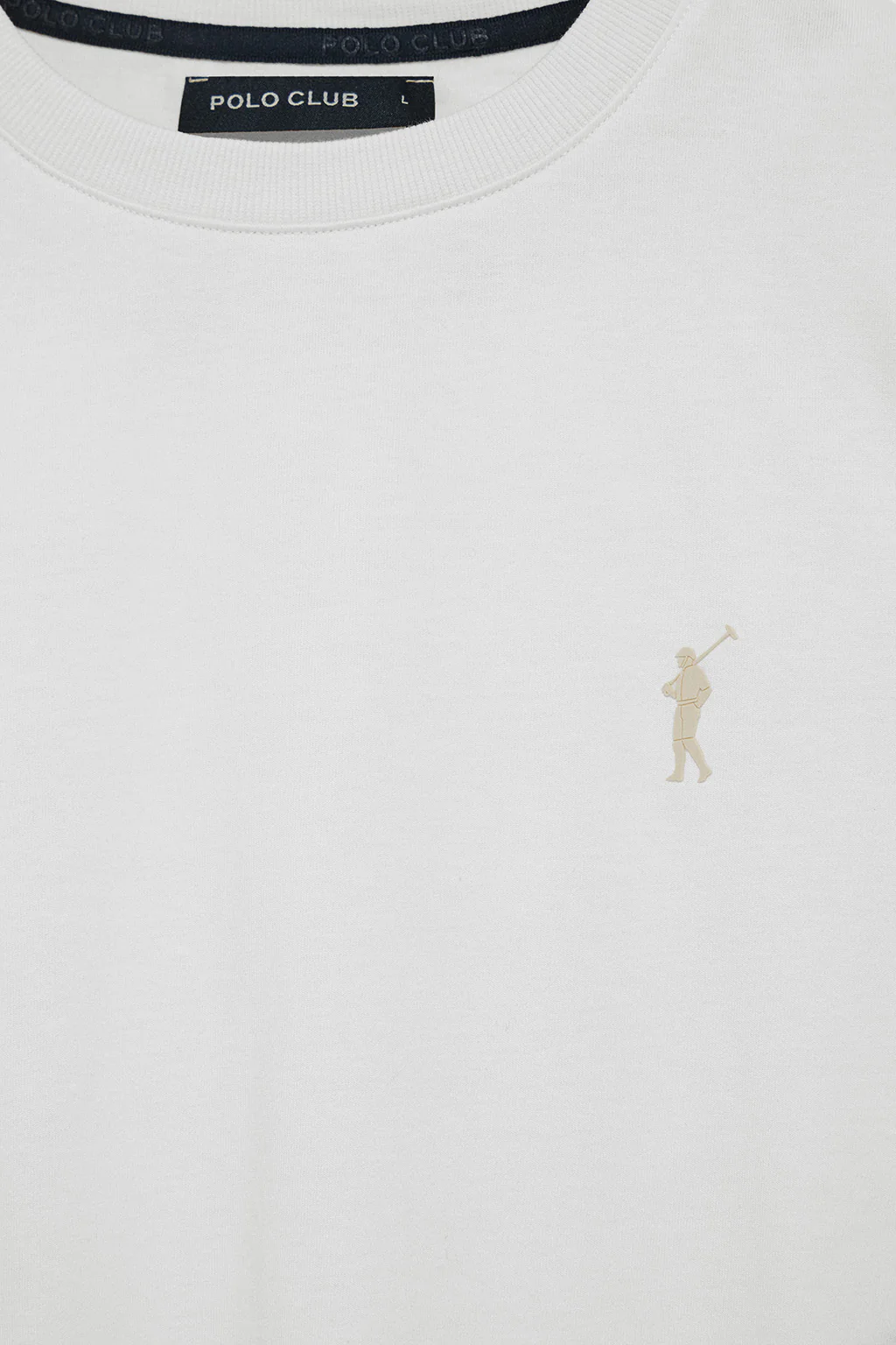 White round-neck T-shirt with Rigby Go rubber embroidery - Image 6