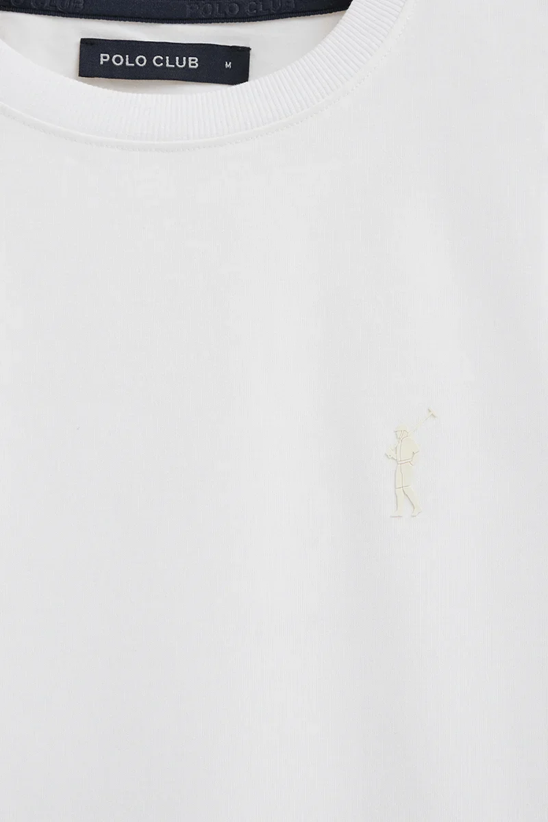 White short-sleeve T-shirt with Rigby Go rubberised logo - Image 2