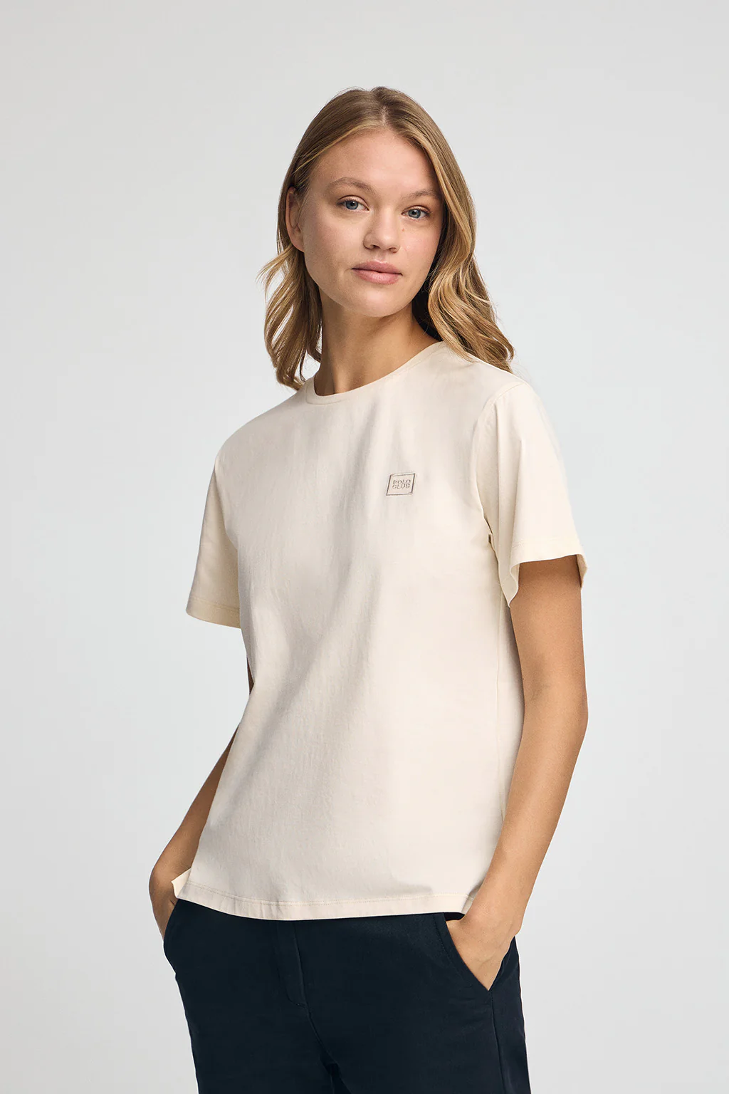 Nude straight-fit T-shirt with Polo Club branded patch - Image 2