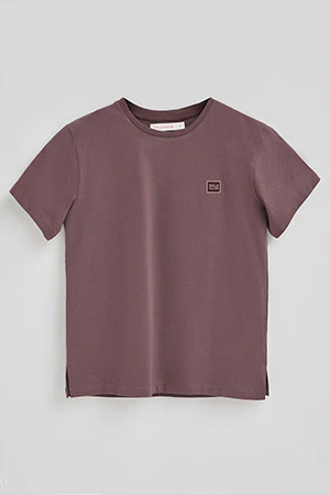 Taupe-pink straight-fit T-shirt with Polo Club branded patch - Image 9