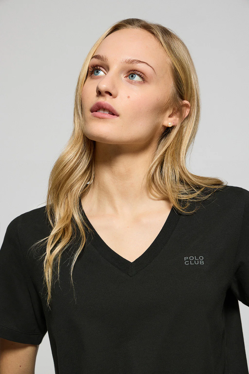 Black Turia tee with peach-skin finish and Polo Club rubberised print - Image 3