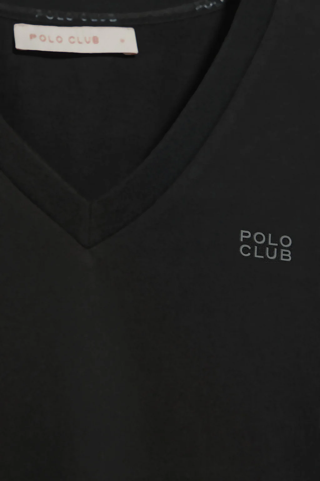 Black Turia tee with peach-skin finish and Polo Club rubberised print - Image 7