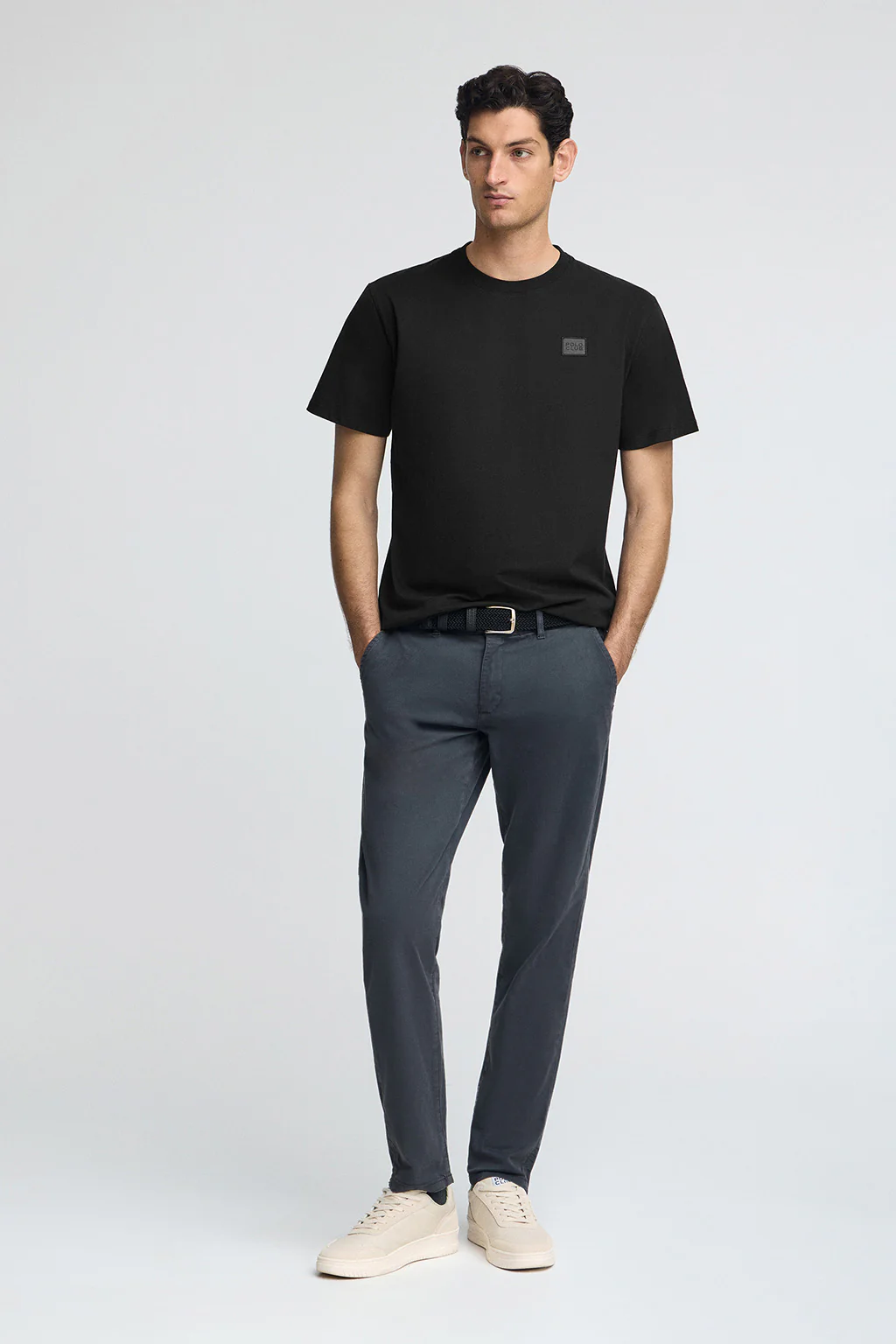 Black T-shirt with Polo Club branded patch - Image 4