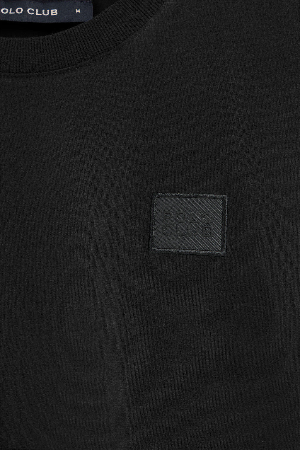 Black T-shirt with Polo Club branded patch - Image 7