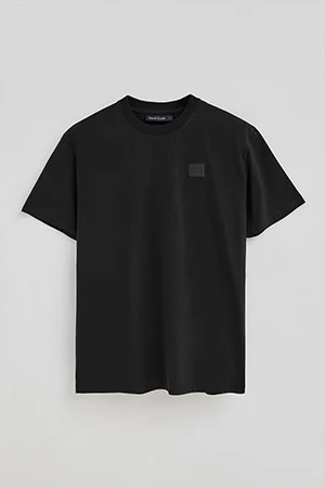 Black T-shirt with Polo Club branded patch - Image 9