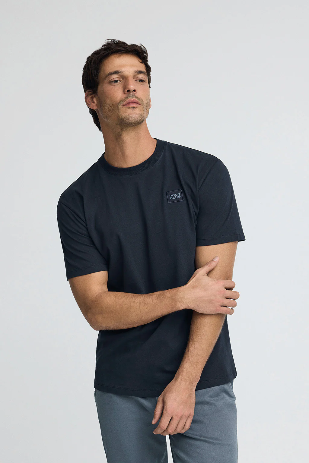 Navy-blue T-shirt with Polo Club branded patch - Image 3