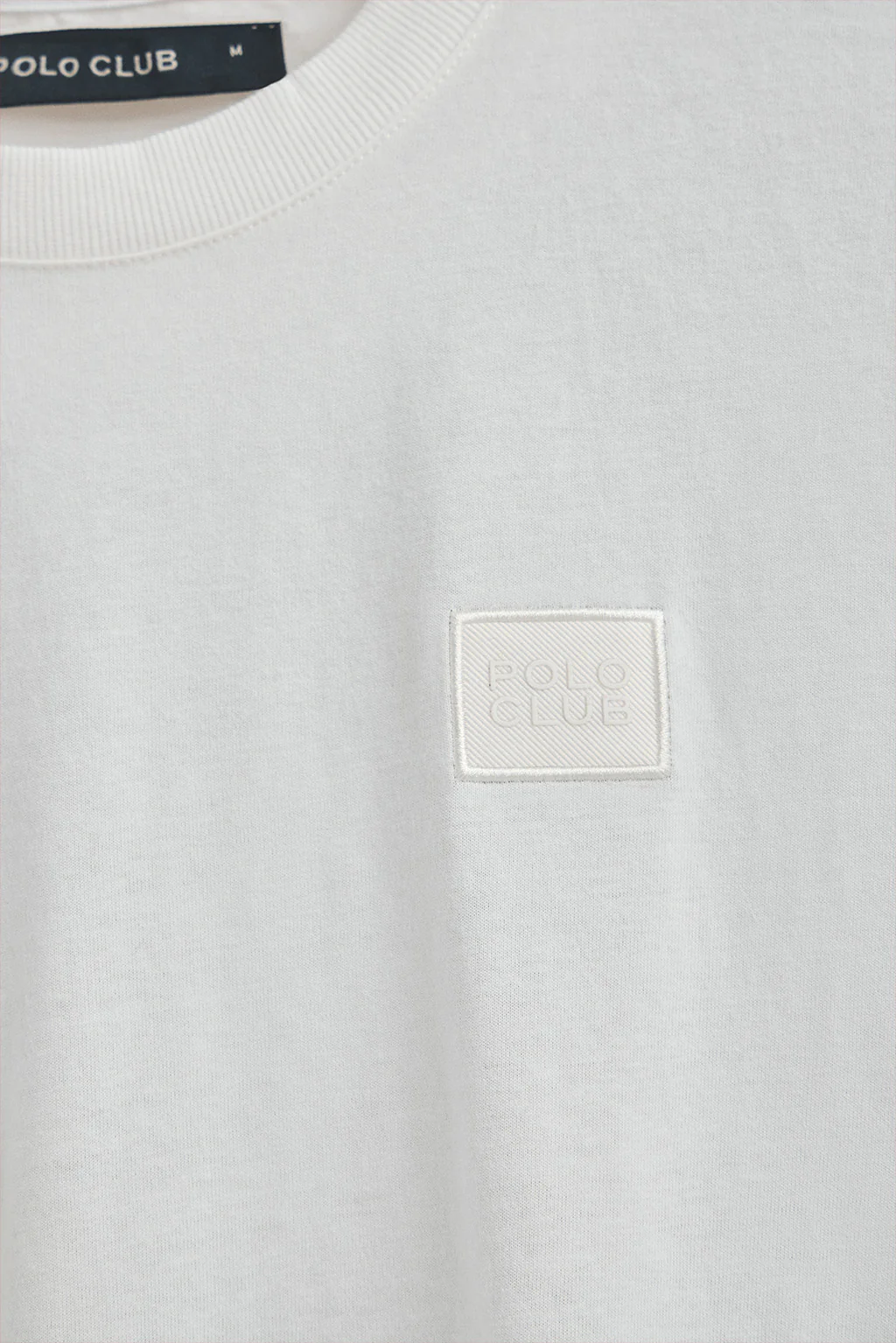 White long-sleeve T-shirt with Polo Club branded patch - Image 7