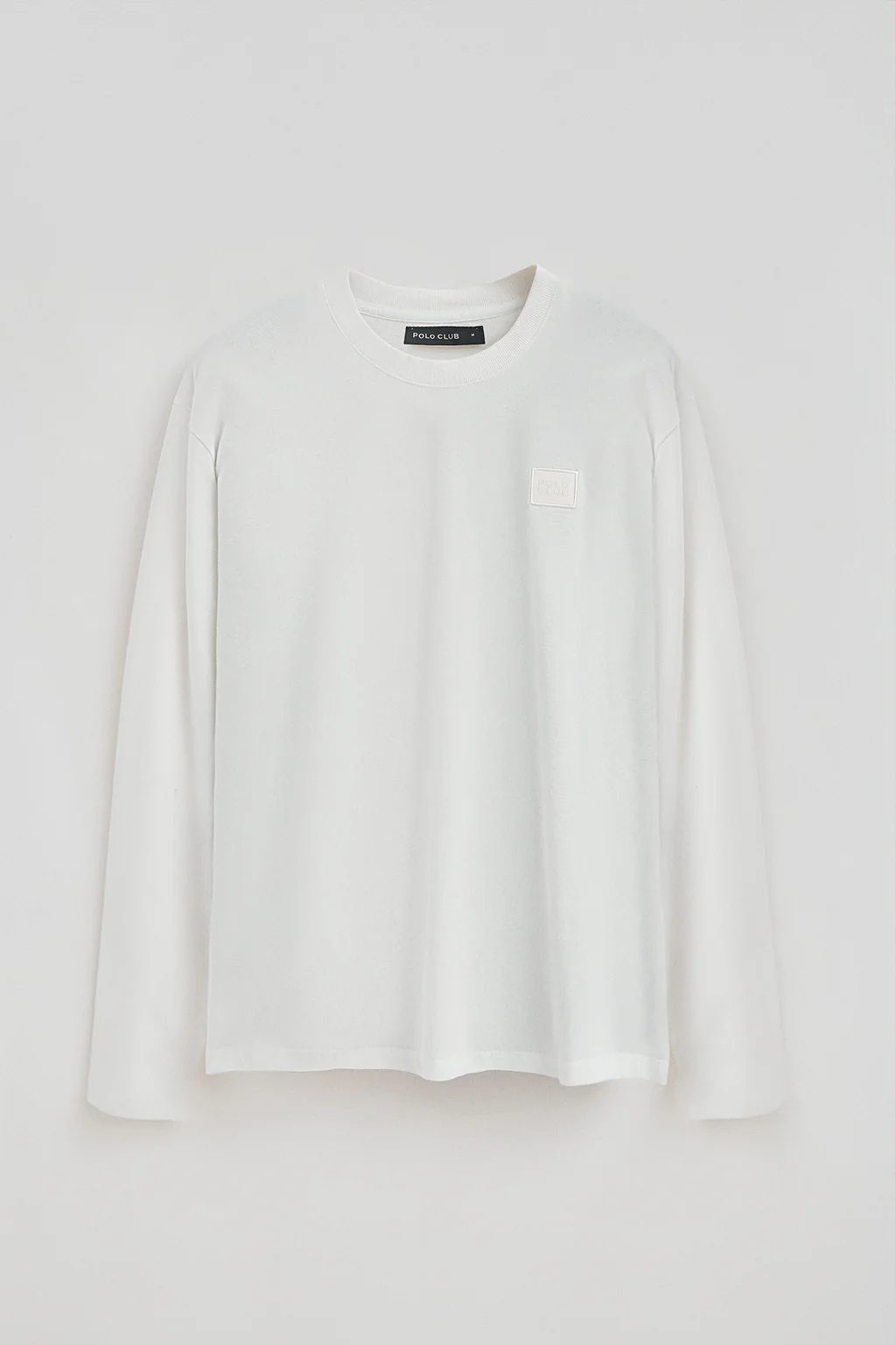 White long-sleeve T-shirt with Polo Club branded patch - Image 9