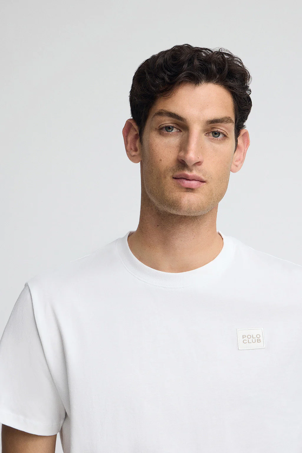 White T-shirt with Polo Club branded patch - Image 2