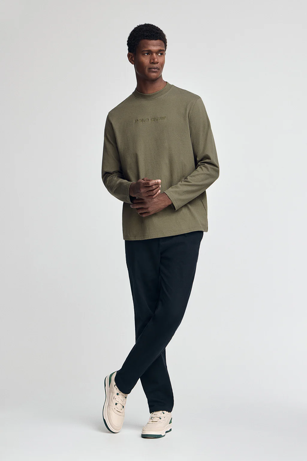 Army-green T-shirt Caliope with Polo Club embroidered logo - Image 3