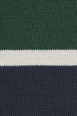 Striped T-shirt Carter in navy blue and bottle green with Polo Club branded patch - Image 10