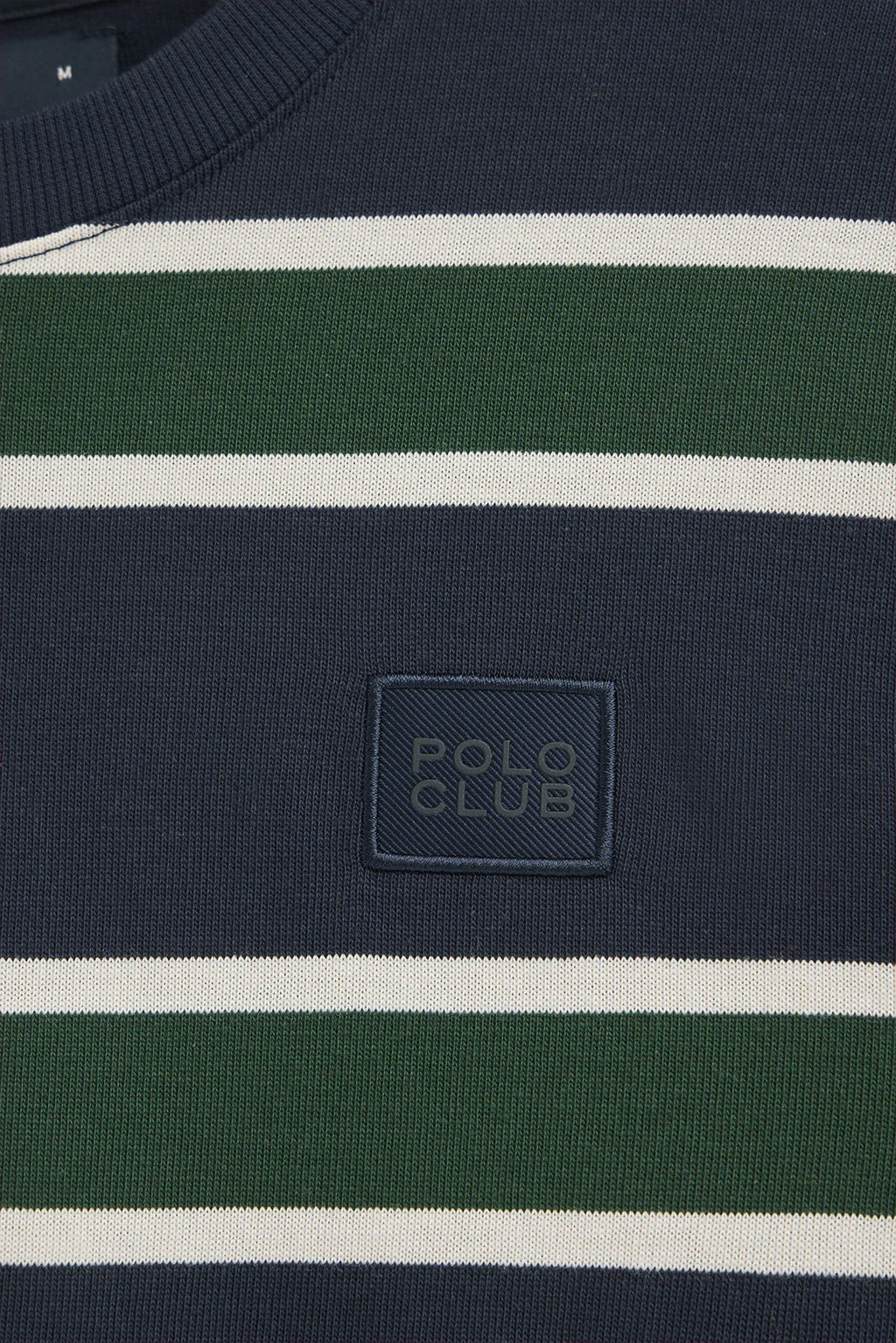 Striped T-shirt Carter in navy blue and bottle green with Polo Club branded patch - Image 7