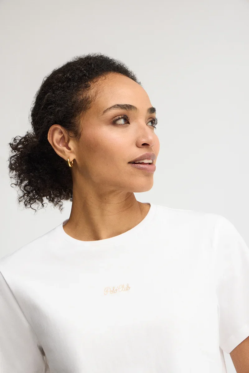 White short-sleeve regular-fit T-shirt with Polo Club embroidery - Image 2